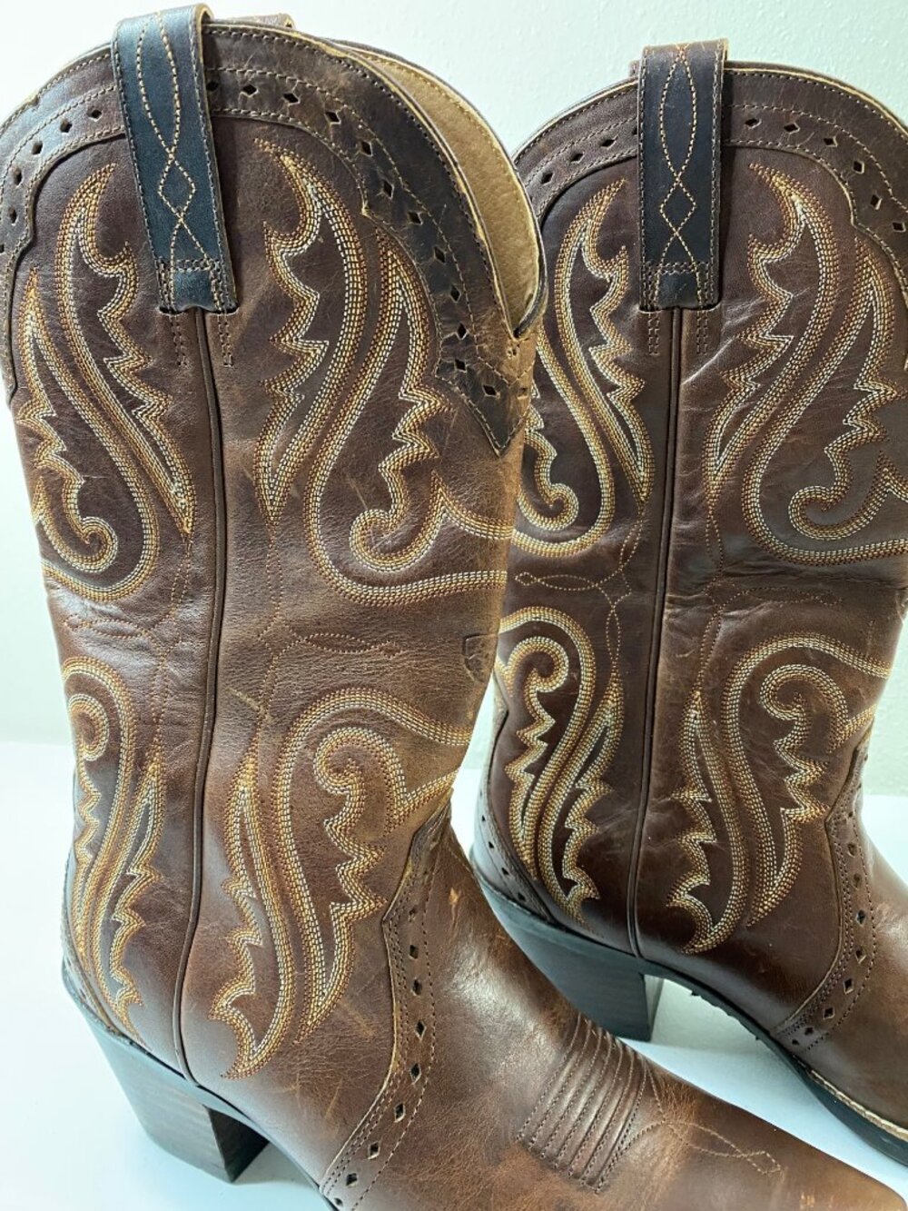Ariat Cowgirl Boots Women 7C Brown Leather Embroidered Style 10005908 - Picture 4 of 16